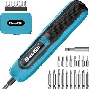 NEW IN BOX! 4V Mini Cordless Screwdriver Set w/4-Torque Settings & Storage Case